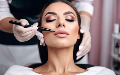Préparation avant le maquillage permanent des lèvres